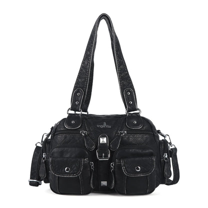 Washed Leather Multi Purpose Design Unique design Crossbody Bag