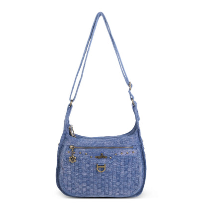 Angelkiss Washed Denim Woven Shoulder Bag – Vintage-Inspired with Practical Elegance