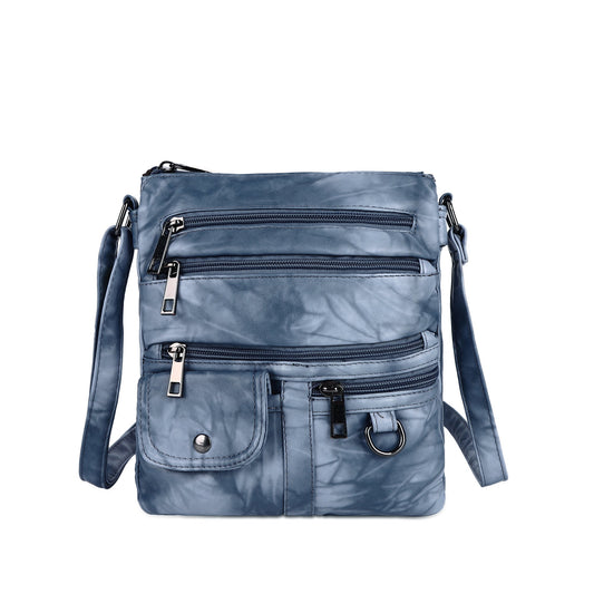Women's tie-dye vintage pu leather crossbody bag
