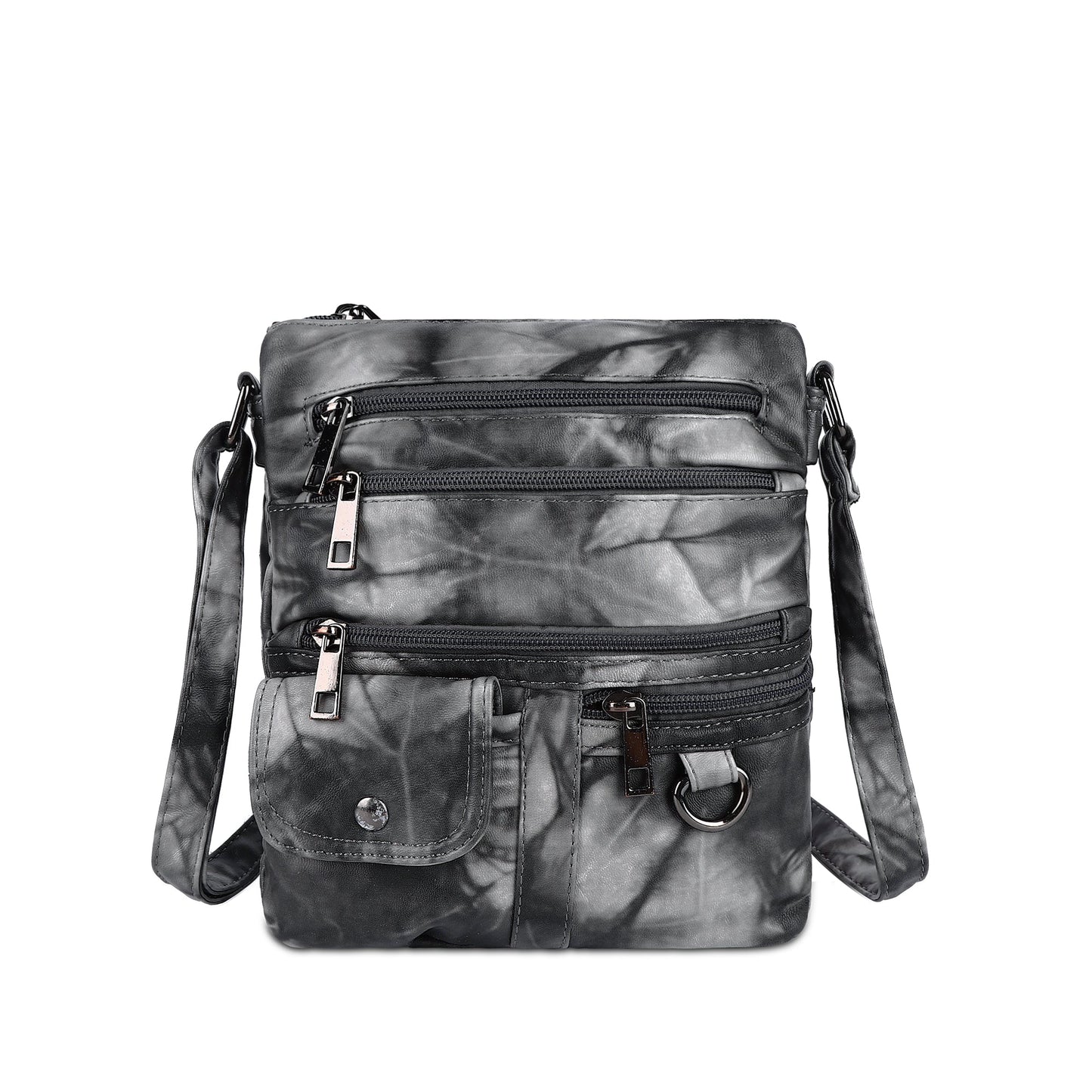 Women's tie-dye vintage pu leather crossbody bag