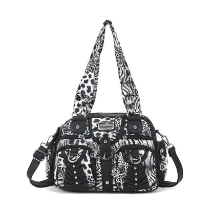 Fashion Multi-Pocket Compartment Leopard Print Handbag