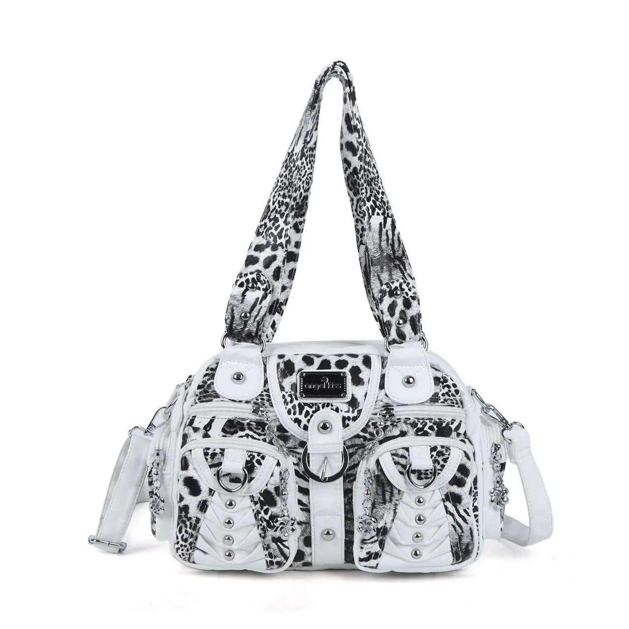 Fashion Multi-Pocket Compartment Leopard Print Handbag