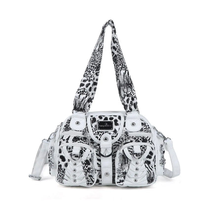 Fashion Multi-Pocket Compartment Leopard Print Handbag