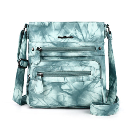 Women's tie-dye denim vintage crossbody bag