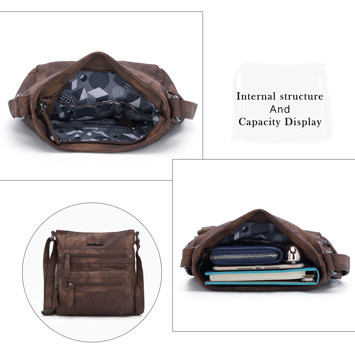 Women's tie-dye denim vintage crossbody bag