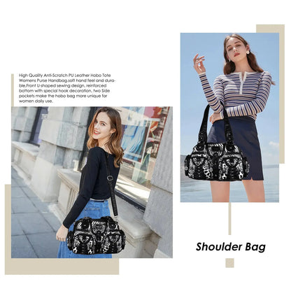 Fashion Multi-Pocket Compartment Leopard Print Handbag