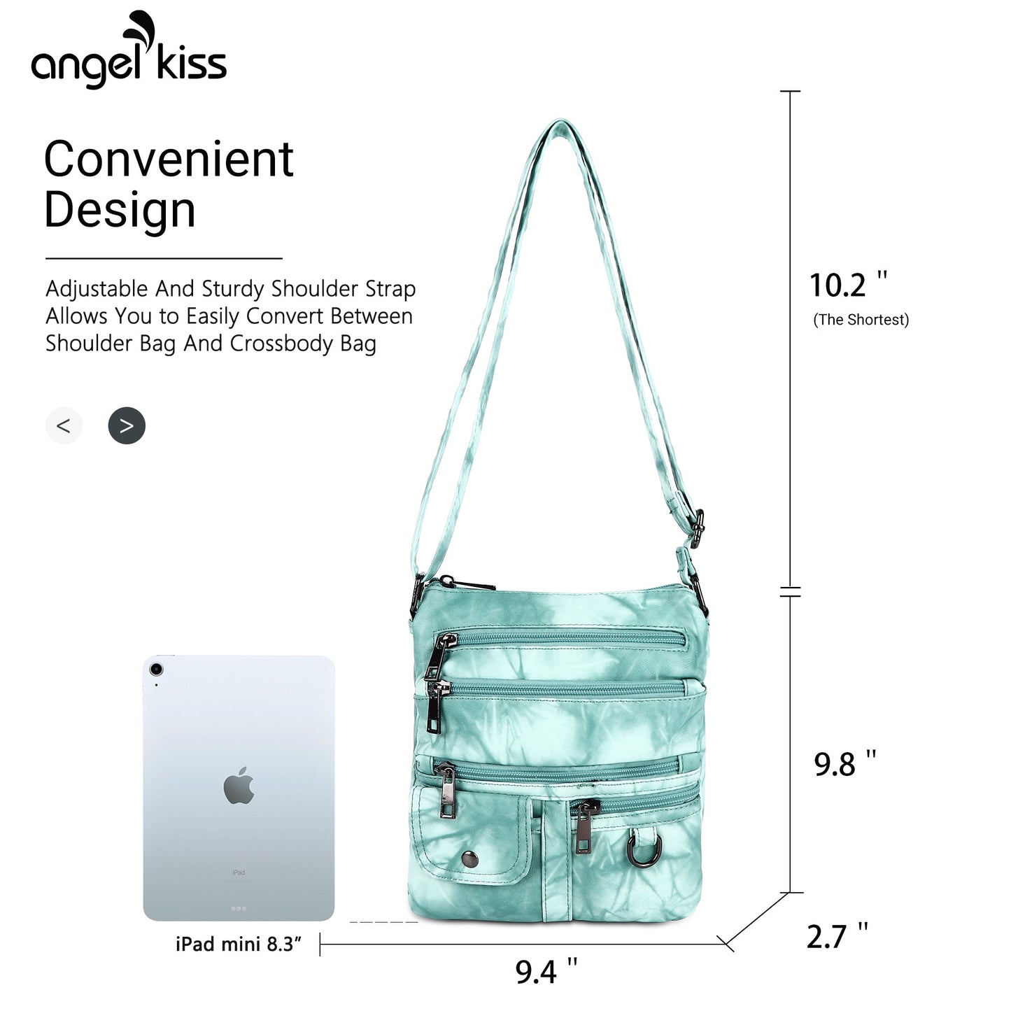 Women's tie-dye vintage pu leather crossbody bag