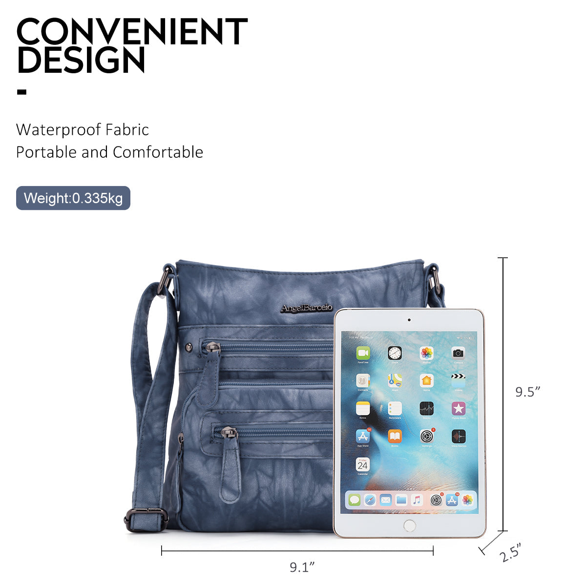 Women's tie-dye denim vintage crossbody bag