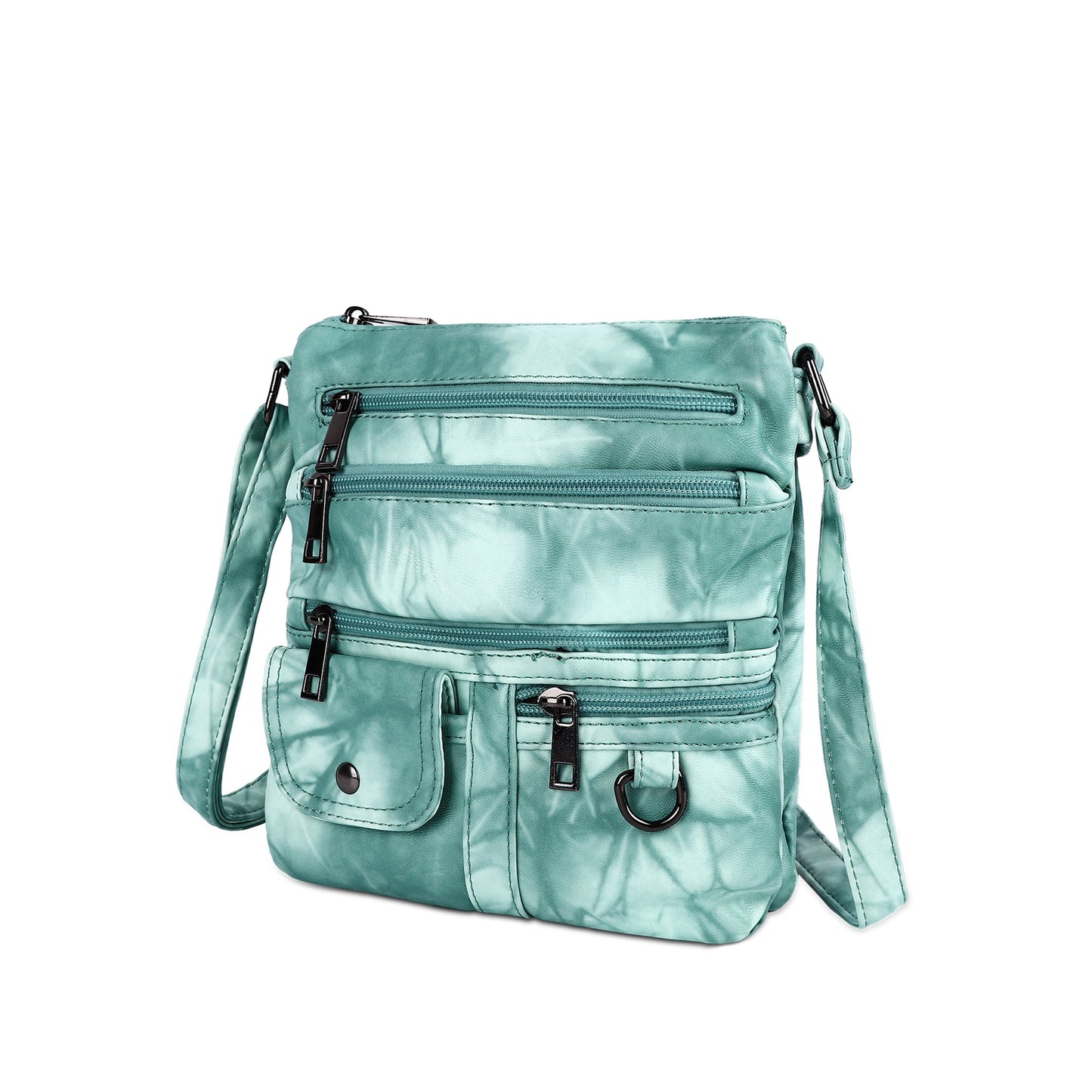 Women's tie-dye vintage pu leather crossbody bag