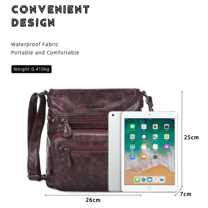 Women's washed tie-dye  vintage crossbody bag