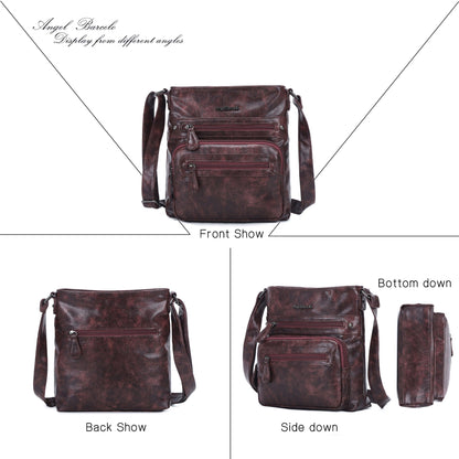 Women's washed tie-dye  vintage crossbody bag