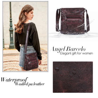Women's washed tie-dye  vintage crossbody bag