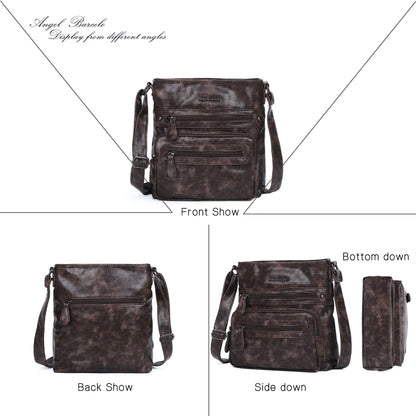 Women's washed tie-dye  vintage crossbody bag