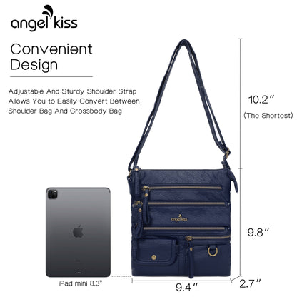 Vintage solid color fashion crossbody bag