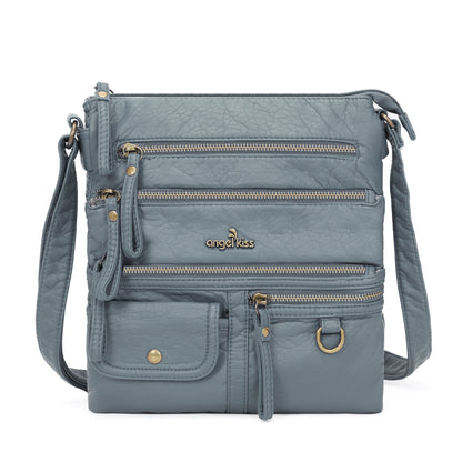 Vintage solid color fashion crossbody bag