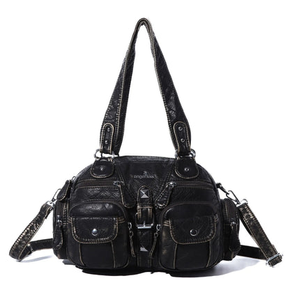Washed Leather Multi Purpose Design Unique design Crossbody Bag