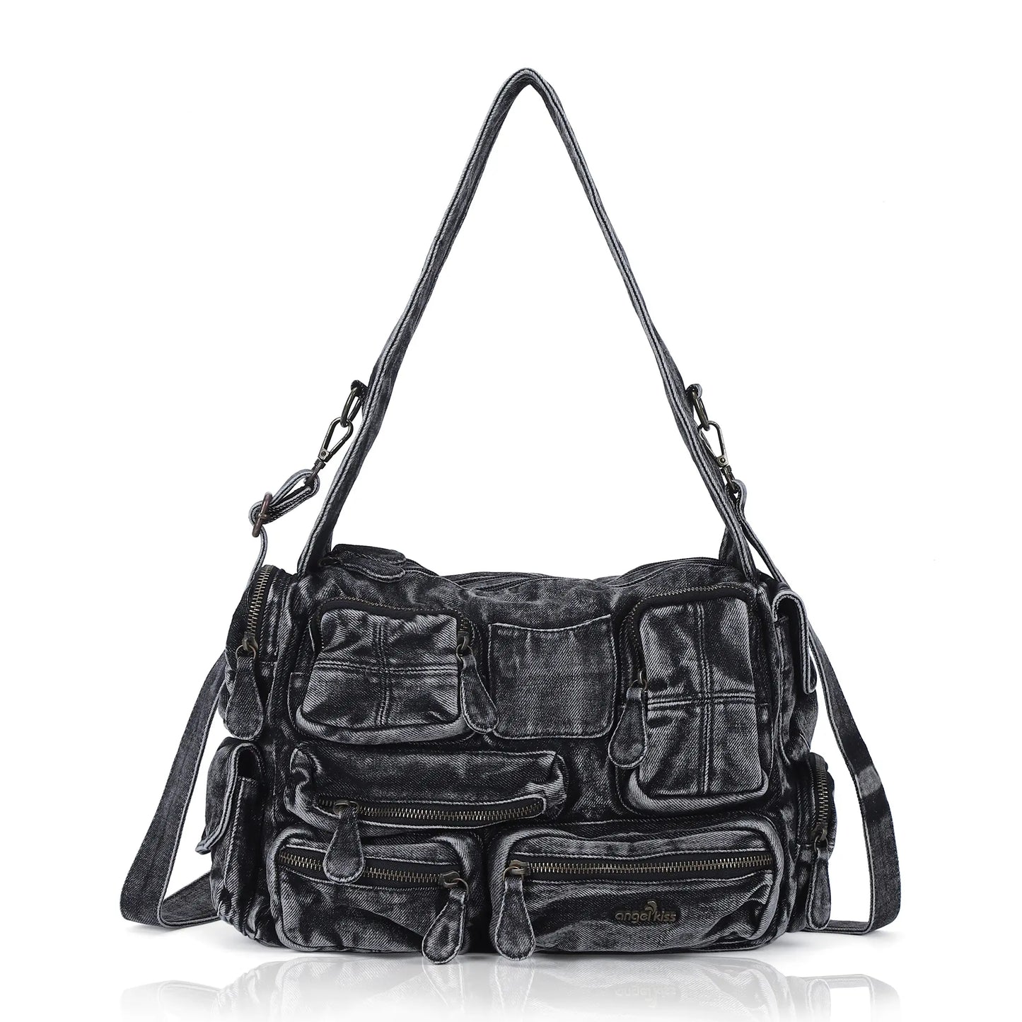 Trendy Multi-Pocket Denim Shoulder/handbag/tote bag