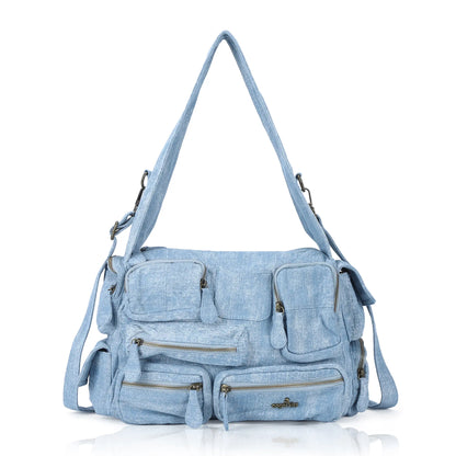 Trendy Multi-Pocket Denim Shoulder/handbag/tote bag