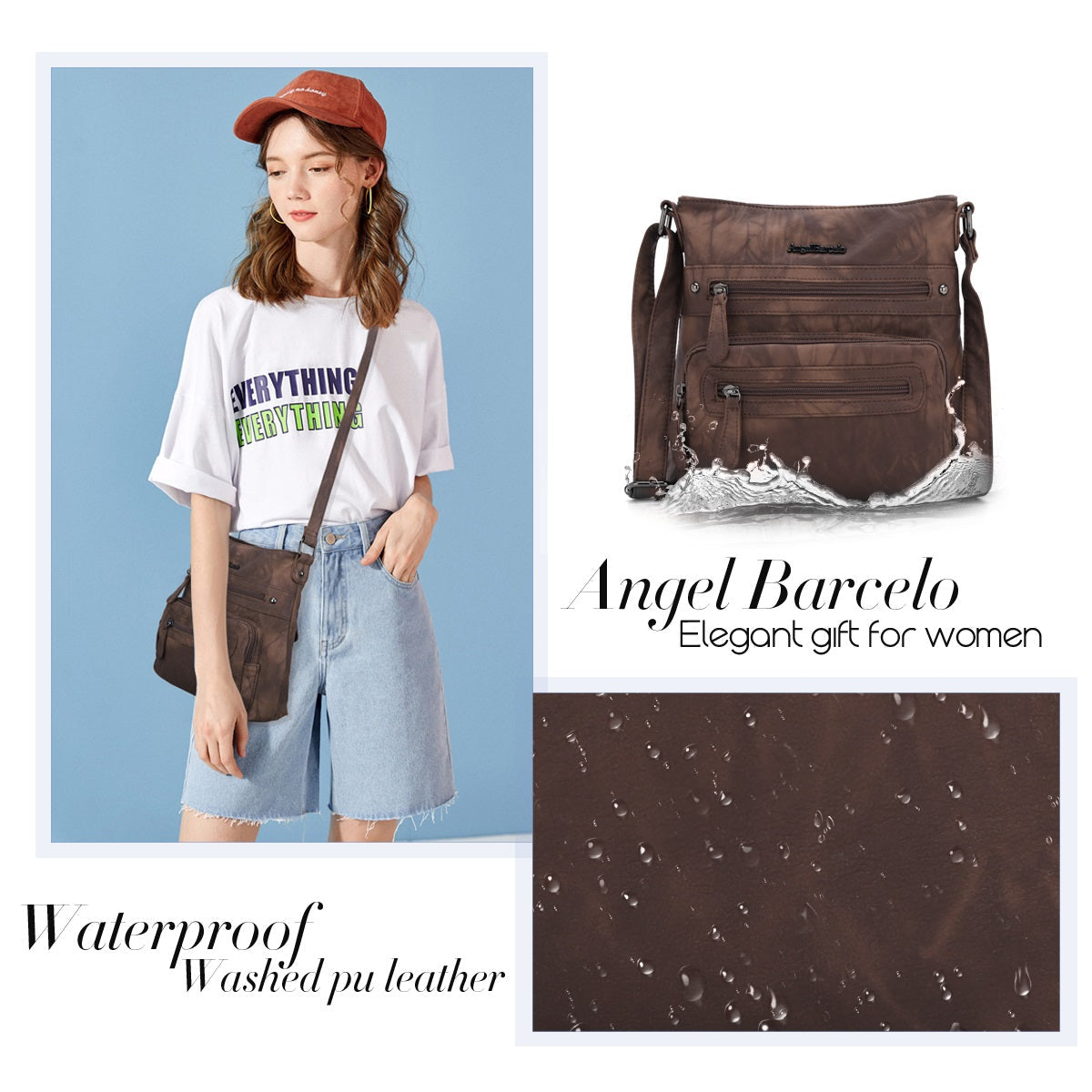 Women's tie-dye denim vintage crossbody bag