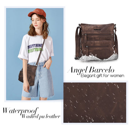 Women's tie-dye denim vintage crossbody bag